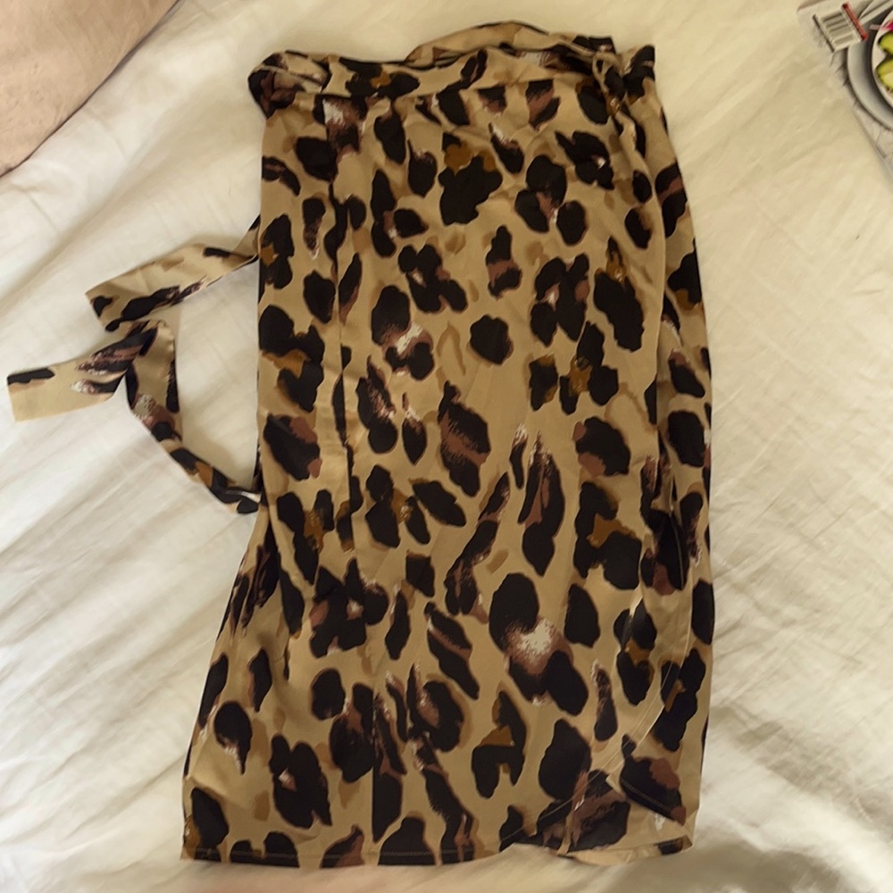 Cheetah Print MIDI Wrap Skirt Size 4